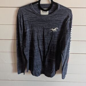 Hollister Men's Dark Gray Long Sleeve Tee